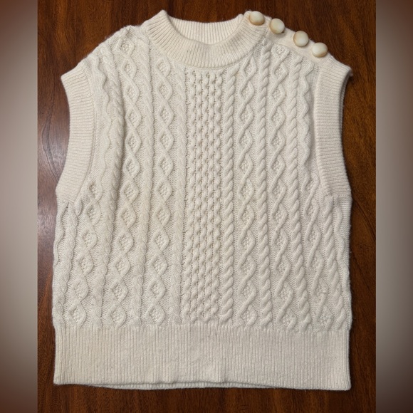 Sezane Cable Knit Sweater Vest - Picture 1 of 9
